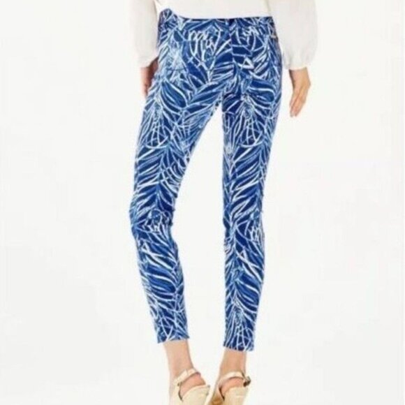 Boho Cottagecore Hippy Abstract South Ocean Twilight Blue Early Riser Pant 00 - Picture 1 of 15